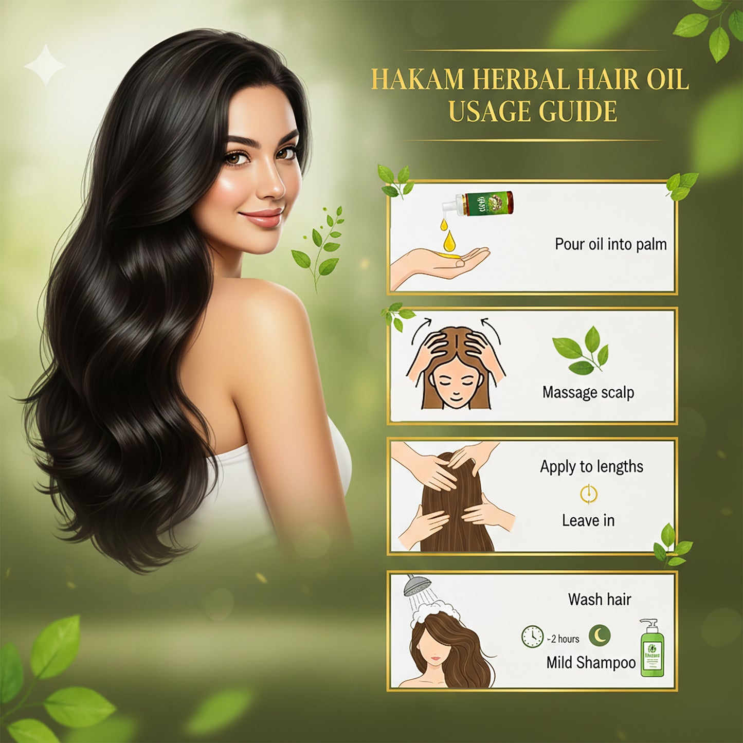 Hakam Herbal Hair Oil – 100% Natural Solution for Hair Fall