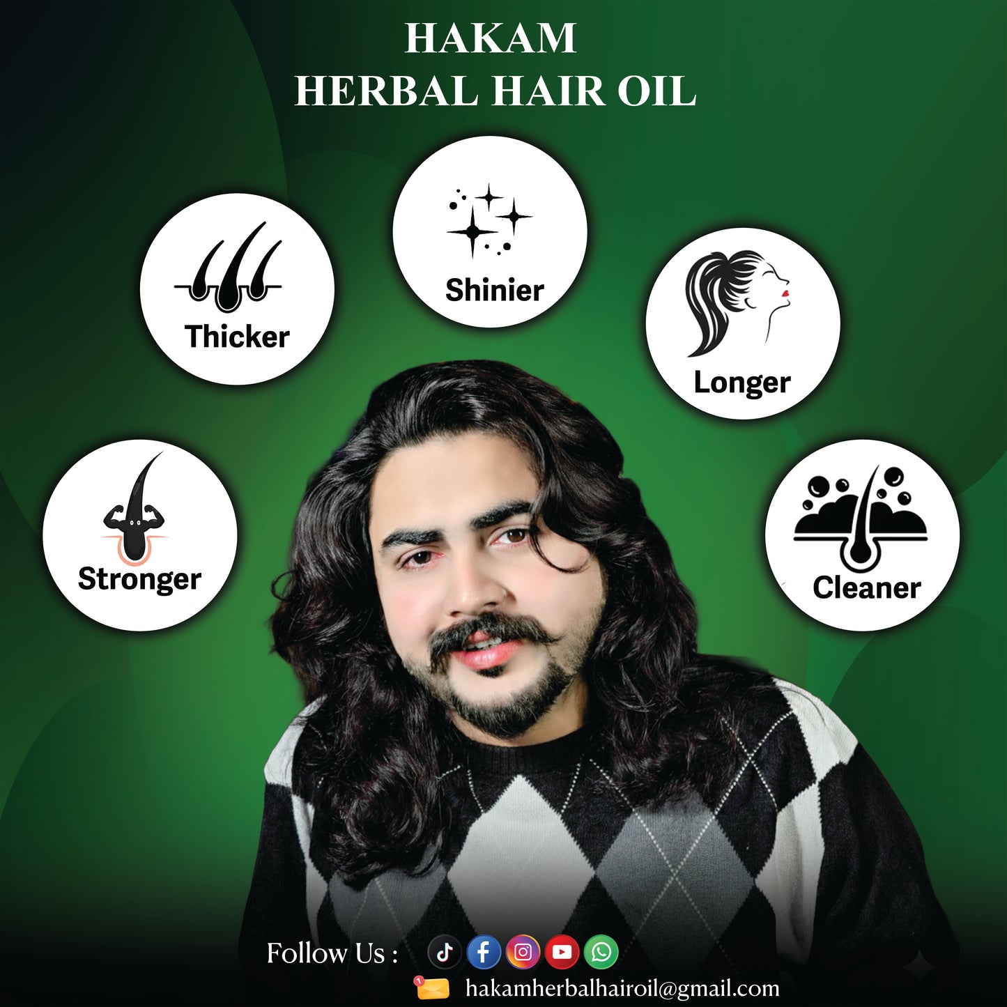 Hakam Herbal Hair Oil – 100% Natural Solution for Hair Fall
